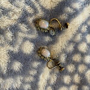 Vintage opal Clip-On Earrings